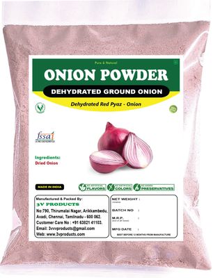 3V PRODUCTS Onion Powder 75Gm | Dehydrated Onion | Red onion | Dehydrated Pyaz | Pyaz Powder | Vengayam (100% Natural) Perfect for Cooking, Seasoning & Spices | No Additives or Preservatives (Pack Of 1)