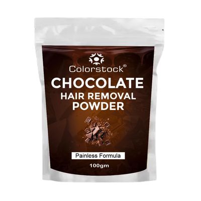 COLORSTOCK Hair Remover Wax Powder For Women, Chocolate Hair Removal Powder, Natural & Painless Waxing For All Skin Types, Gentle Formula For Hands, Legs, Underarms, Bikini, 100 Gm Pack of (1)