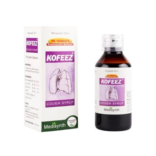 MEDISYNTH Kofeez Cough Syrup 120ml (Pack of 2) | Homeopathic Remedy for Cough, Breathing Difficulty, Whooping Cough & Throat Soreness Relief | Batch No. 766 | Expiry - Aug 2030