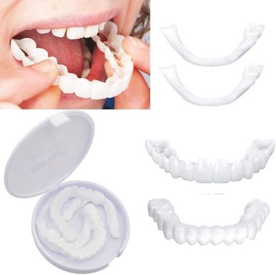 DEEPARTH Snap-On Instant Perfect Smile Veneers Comfortable Flex Fit Dentures for Top & Bottom| Tooth Cosmetic Cover Comfort Fit Flex Dentures for White Neat Smile