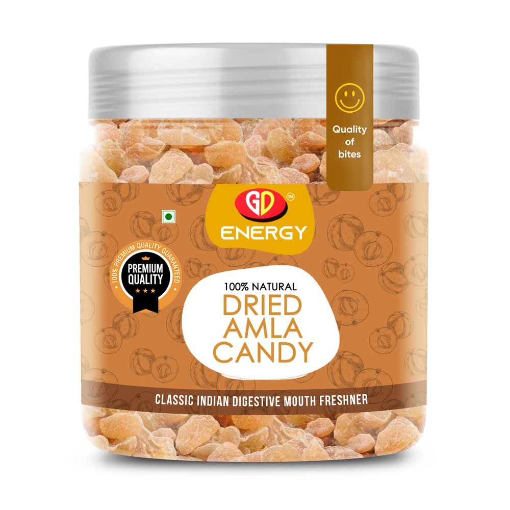 GD Energy Amla Candy | Sweet & Sower, Soft & Juicy, Delicious Lively Taste | Use For Acidity | Dried Dry Sweet Amla Candy (500g)