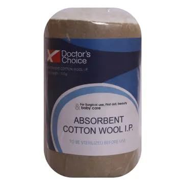 Apollo Homecare | Doctors Choice Absorbent Cotton Roll (100g Each, Pack of 4) | Soft & Hygienic Medical-Grade Cotton for First Aid, Wound Care, and Daily Use