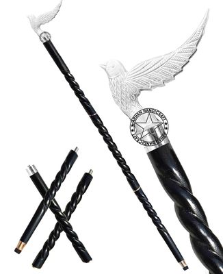 Nickel Brass Walking Cane Rosewood Designer Wooden Walking Stick with Brass Handle Gift for Men & Women 37 inch (BBNHG)