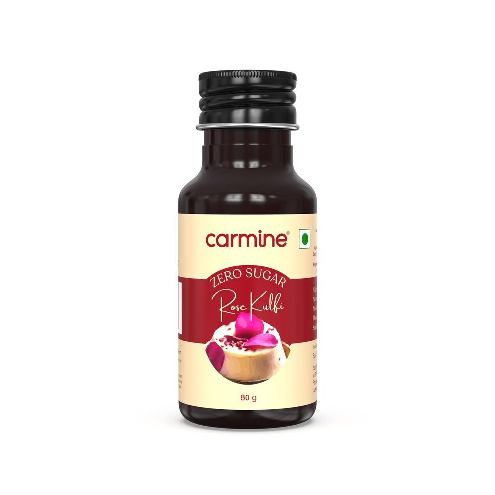 Carmine Rose Kulfi Extract | 80g | Zero Sugar | Pure and Natural Flavouring for Indian Sweets, Ice Cream & Desserts | No Added Colours | Ideal for Homemade Kulfi | Indian Dessert Flavour