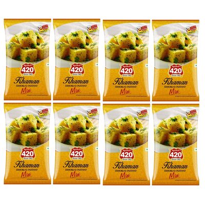 Agrawal's 420 Instant Mix Khaman | Dhokla Instant Mix | 4kg, Pack of 8 (500g Each Pack).