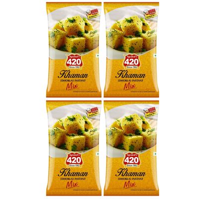 Agrawal's 420 Instant Mix Khaman | Dhokla Instant Mix | 800g, Pack of 4 (200g Each Pack)