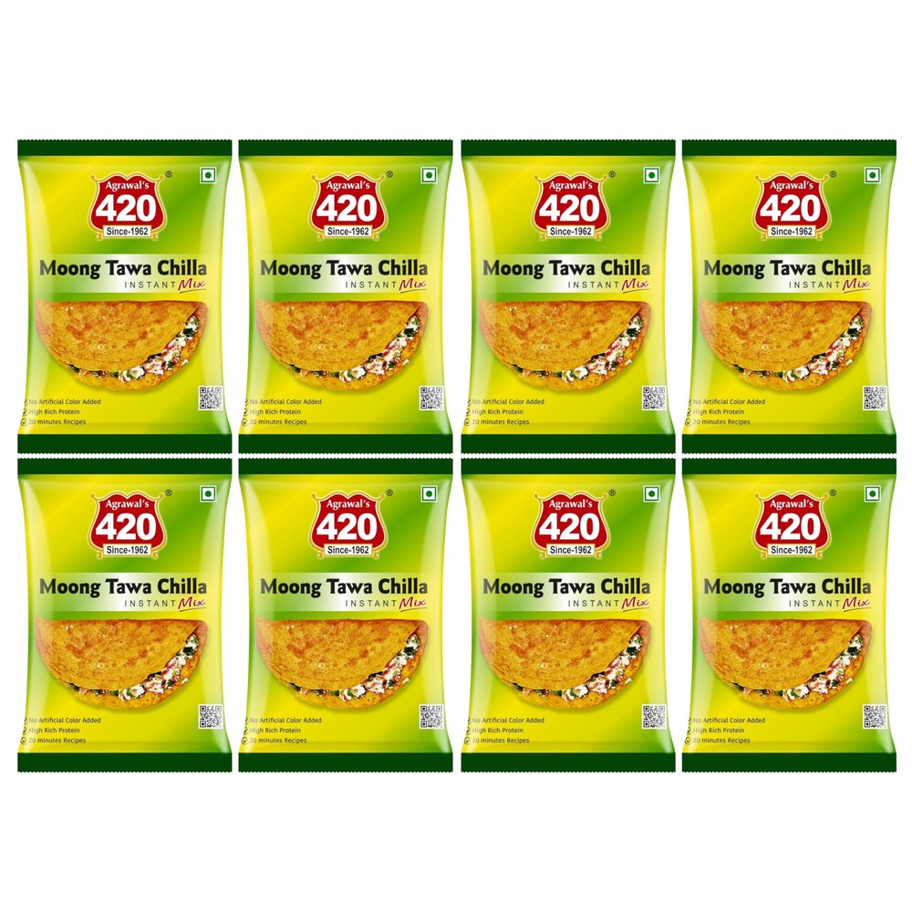 Agrawal's 420 Instant Mix Moong Tawa Chilla | 3200g, Pack of 8 (Each Pack 400g)