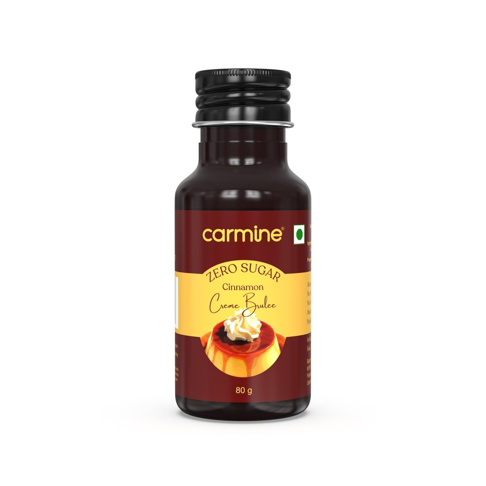Carmine Zero Sugar Cinnamon Creme Brulee Extract | 80g | Pure & Natural Flavouring | No Added Colours or Preservatives | Ideal for Desserts, Ice Creams, Lattes & Baking