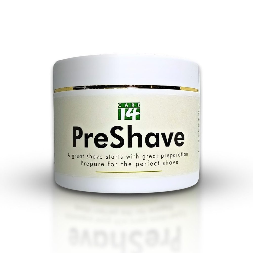 Care14 Pre Shave Gel - Softens the Beard - Prevents Razor Burn - Reduces Risk of Cuts & Burns - 100% Natural - No Chemicals - 100g