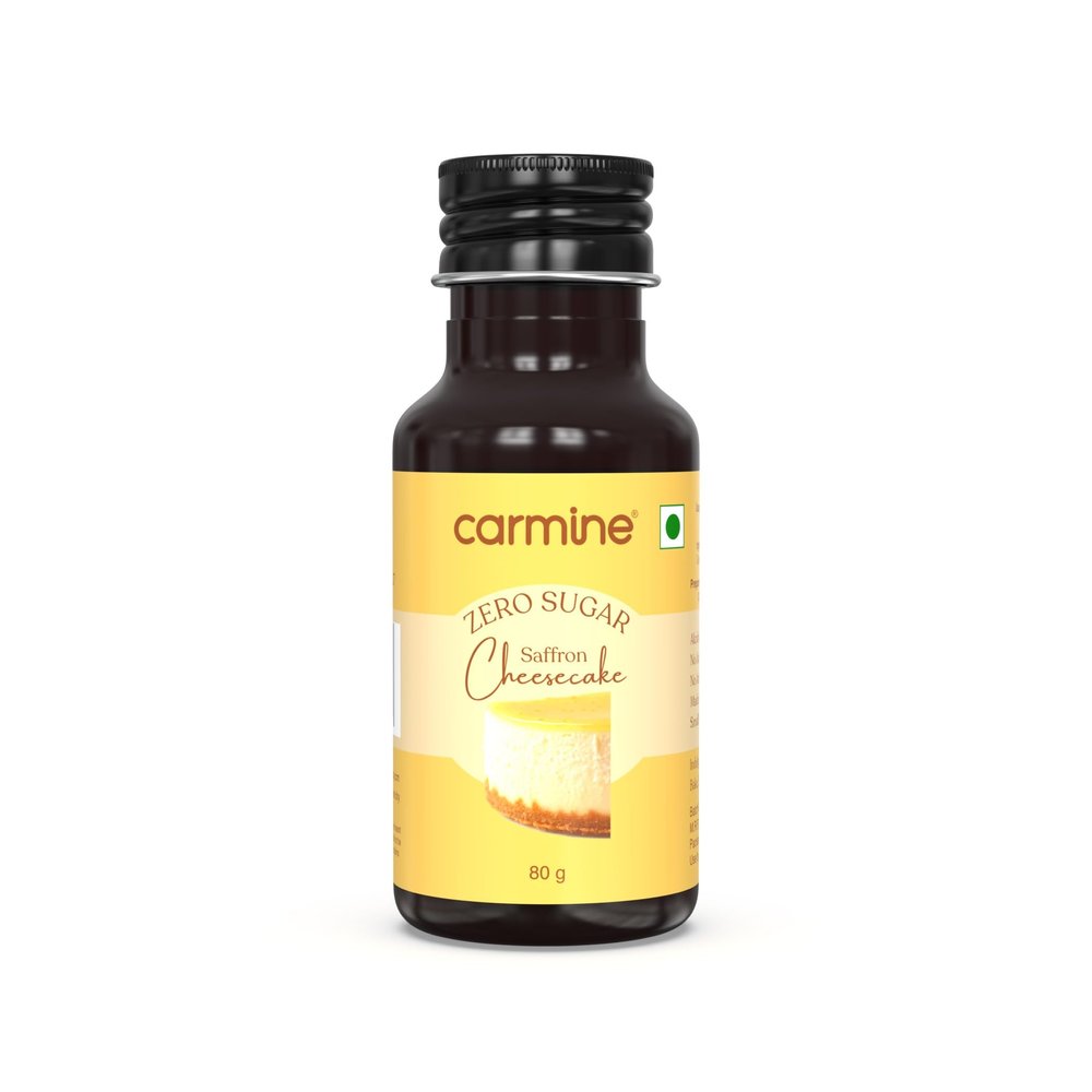 Carmine Zero Sugar Saffron Cheesecake Extract | 80g | Real Saffron and Vanilla Beans | No Artificial Colors or Additives | Perfect for Desserts, Lattes, Ice Creams