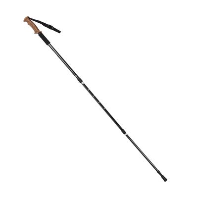 ELBME Walking Stick, Anti Slip Hiking Pole Extra Light Retractable 3 Section for Mountaineering (Black)