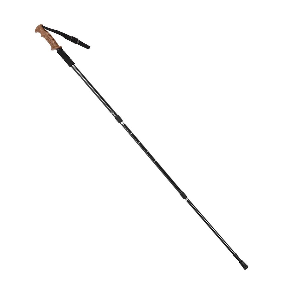 ELBME Walking Stick, Anti Slip Hiking Pole Extra Light Retractable 3 Section for Mountaineering (Black)