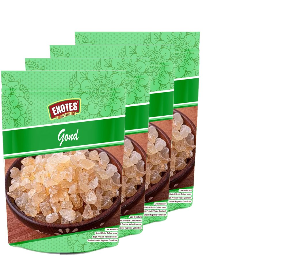 Exotes Gond Katira 800 Grams ( 4 X 200 Grams) | Tragacanth Gum Crystals | Kathila Gum | High Cooling Properties | 100% Natural | Badam Gond for Smoothies & Falooda Summer Drinks 800 Grams ( 4 X 200 Grams)