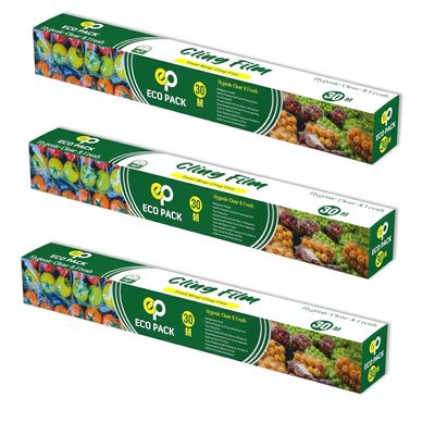 Cling Film Wrap for Food | Freshness Sealing Plastic Wrap Roll | Microwave Safe, Stretchable & Easy to Cut | Ideal for Kitchen, Freezer, and Food Storage (30M (Pack of 1))