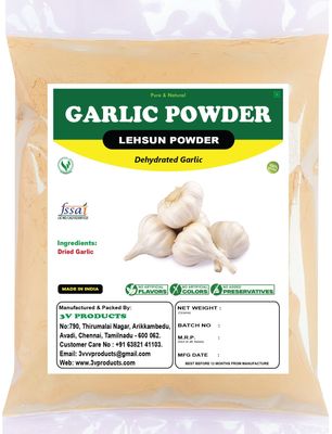 3V PRODUCTS Garlic Powder 1Kg | Dehydrated Garlic | Lehsun Powder | Ready to use | Farm Fresh | Zero added Colours, Fillers, Additives & Preservatives | 100% Natural | for Flavorful Cooking (Pack Of 1)