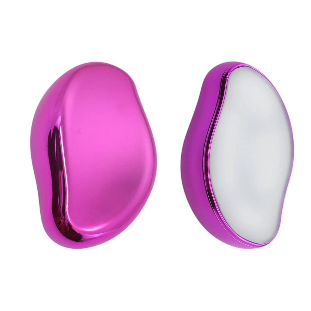 ELBME Painless Exfoliation Hair Removal Epilators, Body Hair Removal Tool for Leg Arm Back, Physical Crystal Hair Eraser with Epilator, Portable Mini Hair Remover Device (Small Hot Pink)