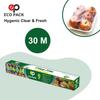 Cling Film Wrap for Food | Freshness Sealing Plastic Wrap Roll | Microwave Safe, Stretchable & Easy to Cut | Ideal for Kitchen, Freezer, and Food Storage (30M (Pack of 2)) view 4