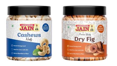 Aadeshwar Jain Cashews And Anjeer Combo 400Gm Each (Total 800Gm)