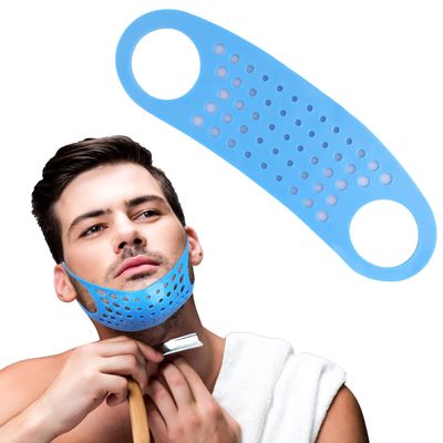 ELBME Men's Beard Shaping Tool Neckline Guide Silicone Beard Lineup Shaping Stencil Hair Lineup Neck Haircut Trimmer Tool Styling Comb Templates Trimmer Barber Supplies for Men Boy Mustache Shaper