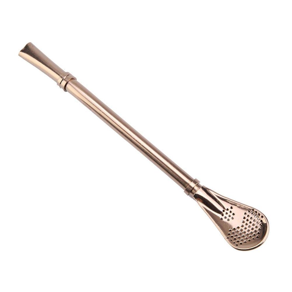 ELBME Stainless Drinking Straws, Stainless Steel Straws, Straws 2 in 1 Design for Restaurants Cafes(Rose Gold) |