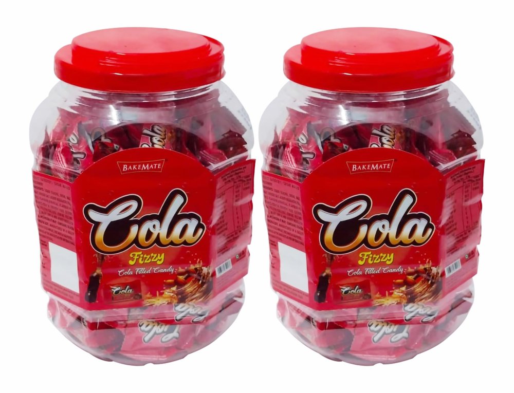 Bakemate Cola Fizzy Flavoured Hard Candy | Candy for Kids | Candy in Jar | Fizzy Combo Pack for Kids and Adults, Pack of 2 (2 X 608g)