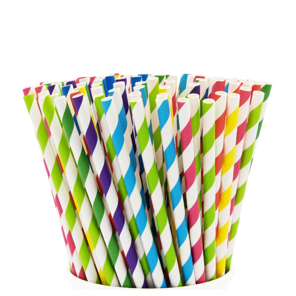 100 Eco-Friendly Paper Straws Pipes- 100% Biodegradable and Compostable Alternative to Plastic Straws Perfect for Parties, Events, and Daily use - Size 6 MM 8 Inch
