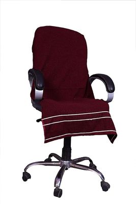 AU Home 100% Cotton Solid Luxury Premium Super Soft Office Chair Towel with Tie Knot 550 GSM - (Pack of 1) (Maroon) Brand: AU Home
