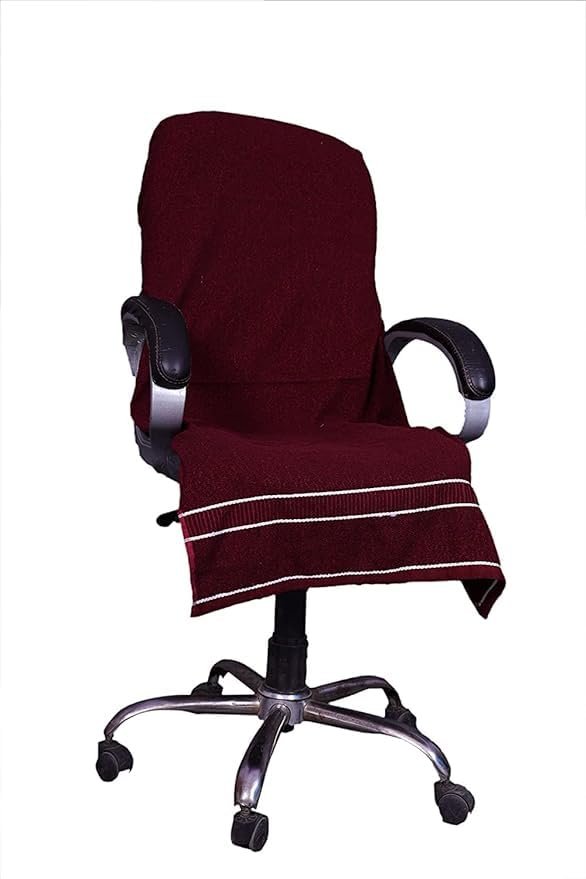 AU Home 100% Cotton Solid Luxury Premium Super Soft Office Chair Towel with Tie Knot 550 GSM - (Pack of 1) (Maroon) Brand: AU Home