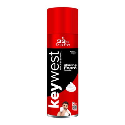 Keywest Regular Pre Shaving Foam for Men 482gm (33% Extra Free) | Shave Foam for Men All Skin Types | More Than 120 Shaves | Enriched with Tea Tree Oil, Vitamin E & Aloe Vera