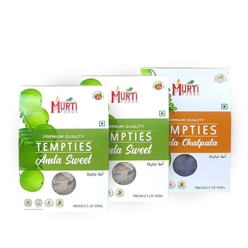 Murti Amla Candy | Sweet & Chatpati Combo | Traditional Indian Amla Treats | Assorted Flavors | Natural Ingredients | Hygienically Packed | Vegetarian Product - Set of 3  375gm