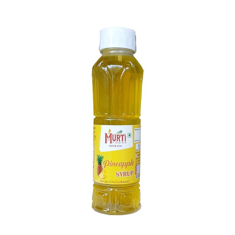 MURTI Pineapple Syrup 650ml | Sweet & Refreshing Drink Mix | Natural Fruit Flavor | Ideal for Juices, Shakes & Cocktails | Ideal for Summer Beverages | Ready-to-Use Drink