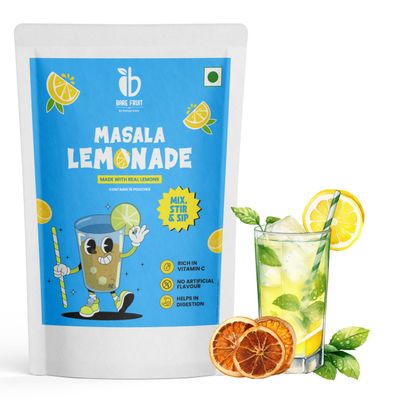 Barefruit Masala Lemonade Instant Drink Premix with Real Solar-Dried Lemon, 10 Sachets (100g) No Artificial Preservatives | Refreshing Summer Beverage | Rich in Vitamin C & Natural Electrolytes