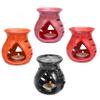 Pure Source India Ceramic Aroma Diffuser, Oil Burner, 4 Pieces (Purple, Orange, Red, Black) view 1