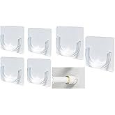 Nitexa Large Adhesive Wall Hooks 22Ib(Max) Utility Hooks Double Hook Towel and Coats Hooks,for Home Kitchen Bedroom Bathroom Office Ceiling (2, U Shape Curtain Wall Hook)