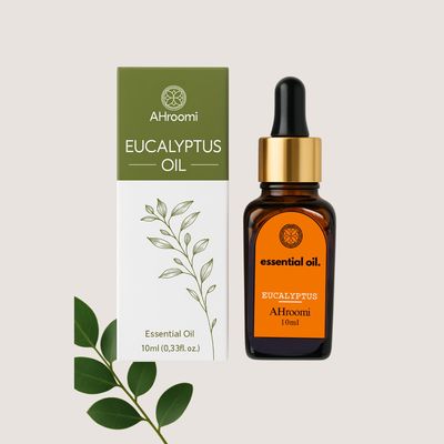 Ahroomi Eucalyptus Essential Oil, 10ml for Acne Care, Skin Hydration, Oil Control & Aromatherapy, Pure & Natural, Therapeutic Grade