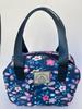 DREAMWEAVE Dream Weave Floral Butterfly Insulated Lunch Tiffin Bag, Navy Blue with Pink Flowers, Double Handle view 1