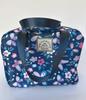 DREAMWEAVE Dream Weave Floral Butterfly Insulated Lunch Tiffin Bag, Navy Blue with Pink Flowers, Double Handle view 3