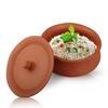 550 Ml Polished Hand Craft Clay Pot with Lid for Cooking, Clay Dahi Handi for Kitchen, Lightweight & Durable Mitti Handi, Brown Colour (Pack of 1) (Degachi Style Handi, 550 ml) view 3