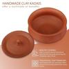 550 Ml Polished Hand Craft Clay Pot with Lid for Cooking, Clay Dahi Handi for Kitchen, Lightweight & Durable Mitti Handi, Brown Colour (Pack of 1) (Degachi Style Handi, 550 ml) view 4