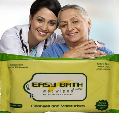 adults wet wipes -Easy bath (3232CM) Combo pack of 12pack (120wipes)