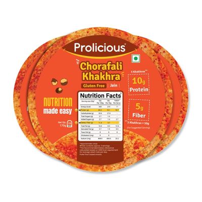 Prolicious High Protein Gluten free Chorafali Khakra | NO Palm Oil | Crispy | Ready to Eat | Flavourful | High Fiber Healthy Anytime Snack ? 170g (Pack of 3)