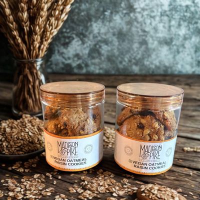 Madison & Pike Vegan Oatmeal Raisin Cookies |210 gm Plant Based | Healthy and Delicious (420, 1.0, count)