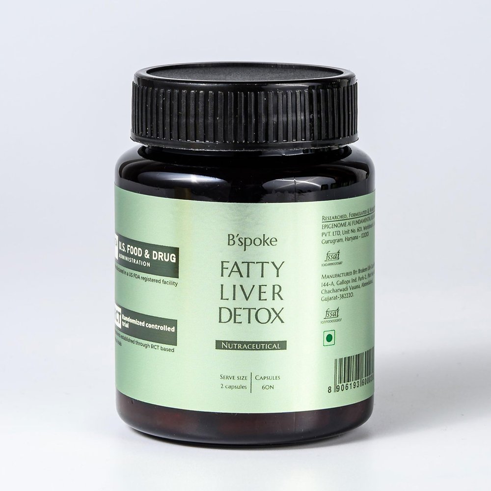 B'spoke Fatty Liver Detox | High Potency Formula for Cellular Detox & Liver Vitality | Enriched with Silymarin (Milk Thistle), Curcumin & Antioxidants
