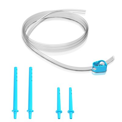OTICA Enema kit tube 2 meter long PVC tube with 4 nozzles and pinch clamp for water flow control