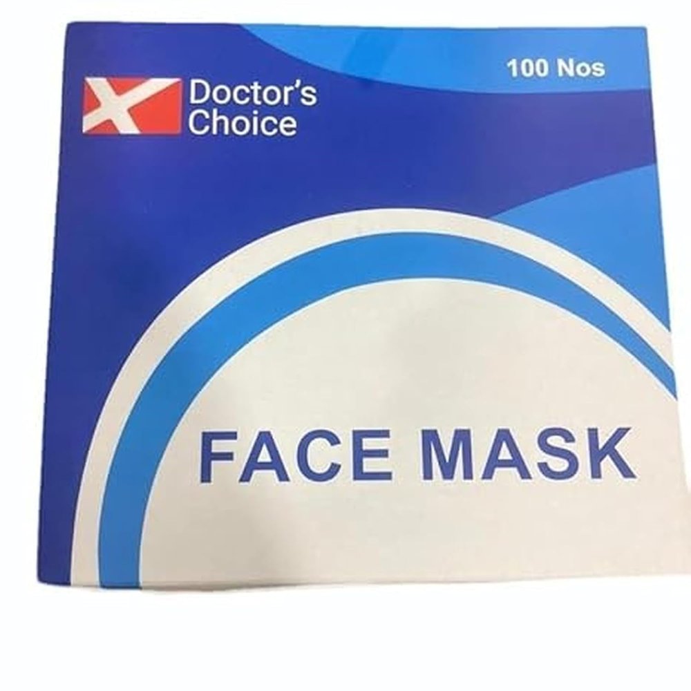APOLLO HOMECARE | Disposable 3-Ply Surgical Face Mask  Doctors Choice | Breathable, Fluid-Resistant, Ear Loop | Box of 100 Masks