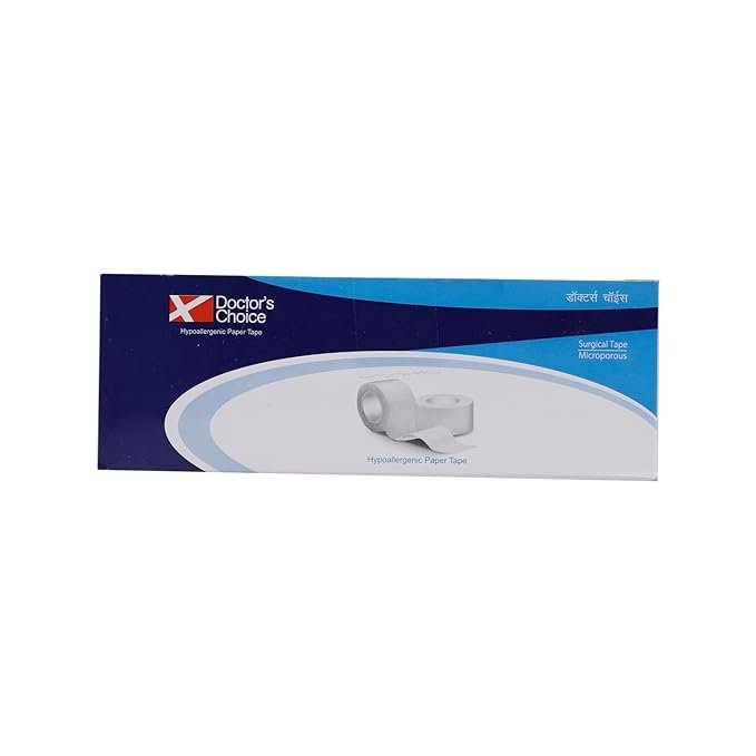 Apollo Homecare | Doctors Choice Microporous Surgical Tape  (2.5cm  9.1m Size) 12Roll Box  Hypoallergenic, Breathable FirstAid Tape