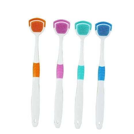 Clickswift Tongue Brush, Tongue Scraper, Tongue Cleaner, Tongue Scraper Brush, Tongue Cleaner Brush, Tongue Brushes Helps Fight Bad Breath,Tongue Scrapers, 2pcs (Multicolour)