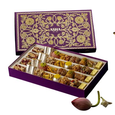 ASHA SWEETS Premium Handcrafted Assorted Box of Sweets-1 kg For Friends, Family, Relatives & Corporate Employees|Indian Traditional Mithai Box | Premium Gift hamper For Festivals | Made with Goodness of Pure Ghee