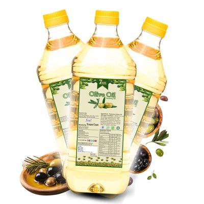 7HerbMaya Olive Pomace Oil ||Rich In Mufa & Vitamins A, D, E,K || 100% Olive Oil || Frying, SauteIng, Grilling & More || Everyday Indian Cooking Olive Oil 1 Litre Pack (3)