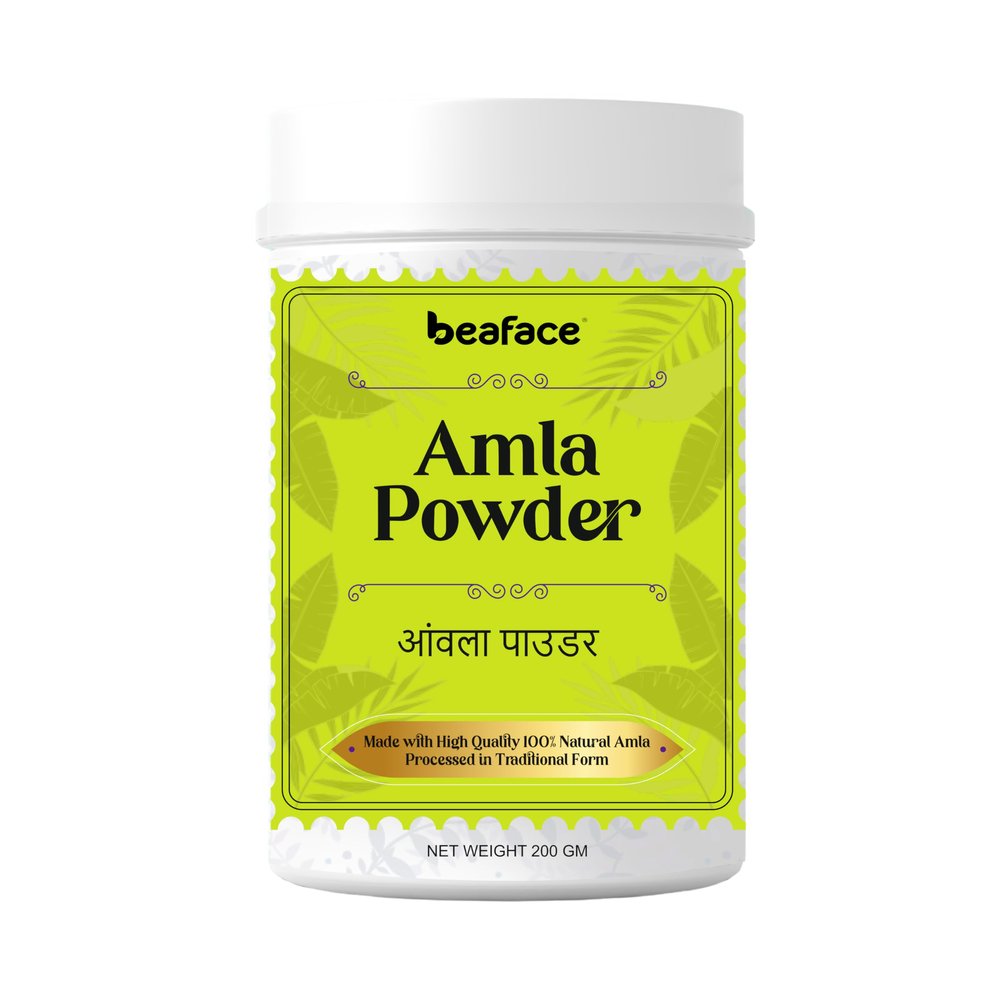 Beaface Premium Pure Amla Powder For Hair Growth 200g | Amla Powder Ideal for Eating, Drinking & Skin | Rich in Vitamin C, Fights Dandruff, Strengthens Hair, Maintains Skin Glow | Chemical Free